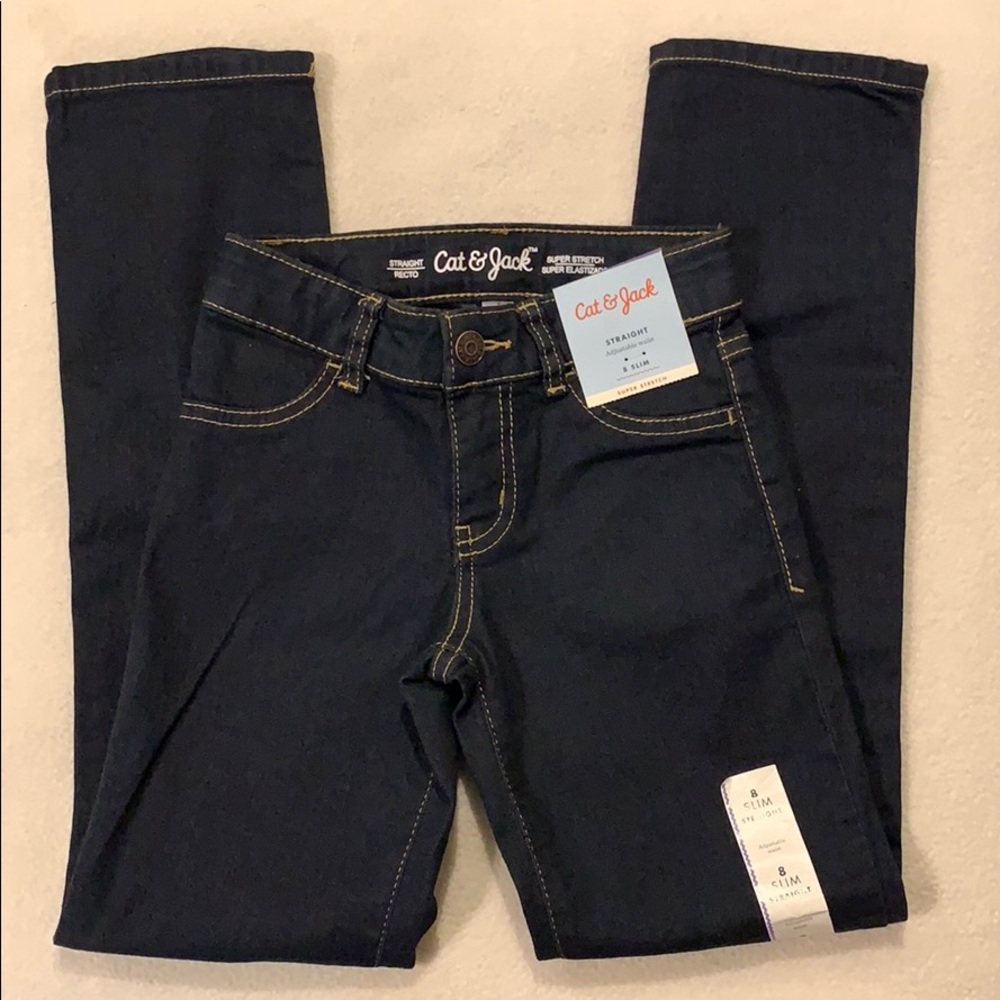 Girls Straight Dark Wash Jeans